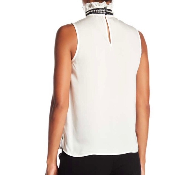 Nanette Lepore Ruffle Mock Neck sleeveless blouse - Picture 2 of 3